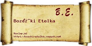 Bozóki Etelka névjegykártya